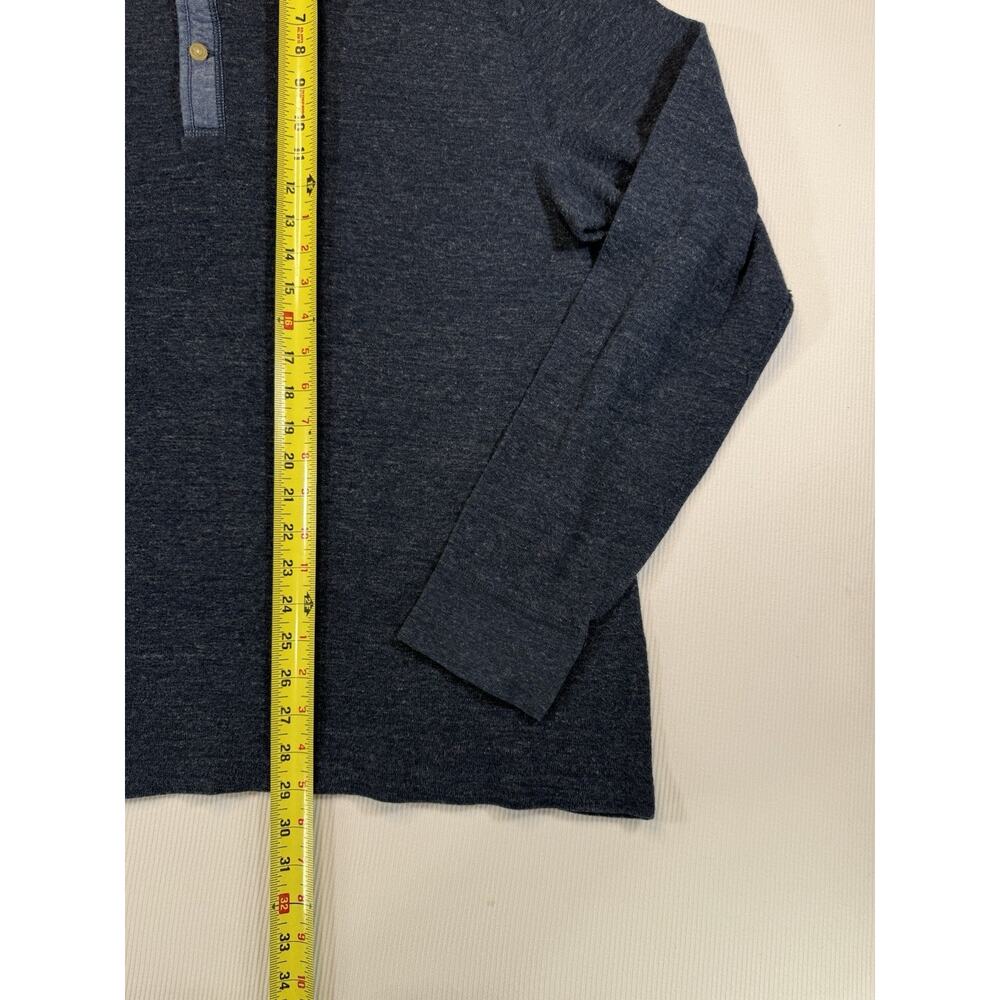 Grayers Henley Shirt Mens XXL Blue Long Sleeve Cotton Casual Button Front - Picture 4 of 7